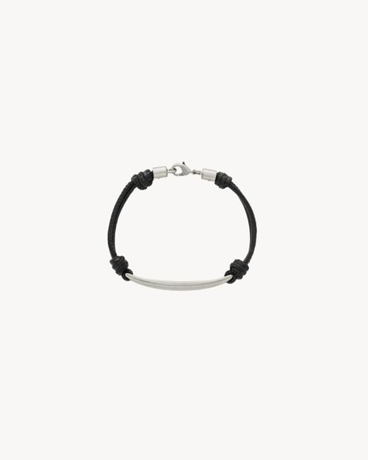 Saint Laurent White Cord Bracelet for men