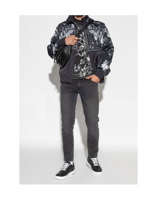 Versace Jeans Gray Couture Tapered Leg Jeans for men
