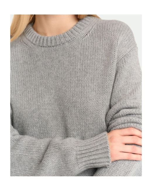 Malo Gray Ribbed-Knit Crew-Neck Sweater