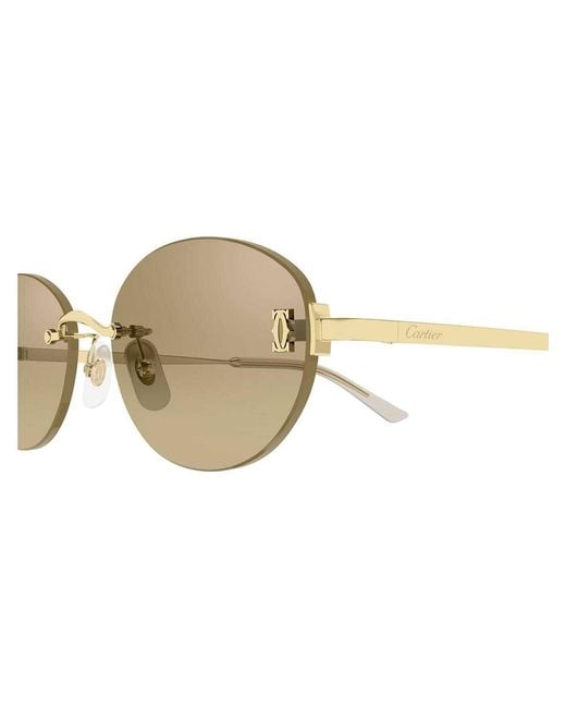 Cartier Metallic Oval Frame Sunglasses for men