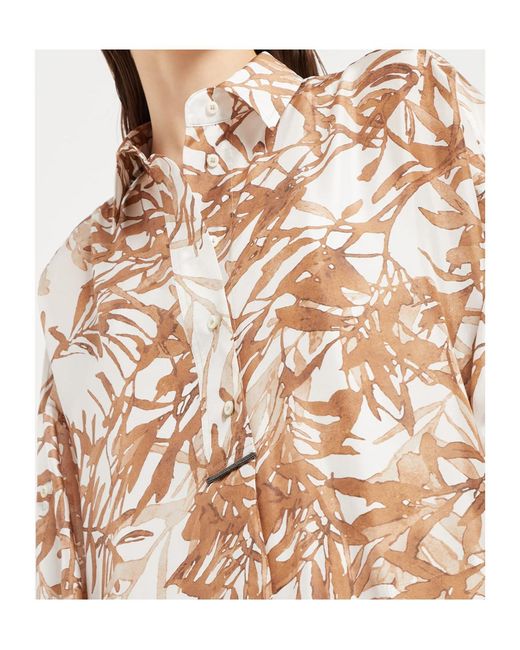 Brunello Cucinelli Natural Herbarium-Print Shirt Dress