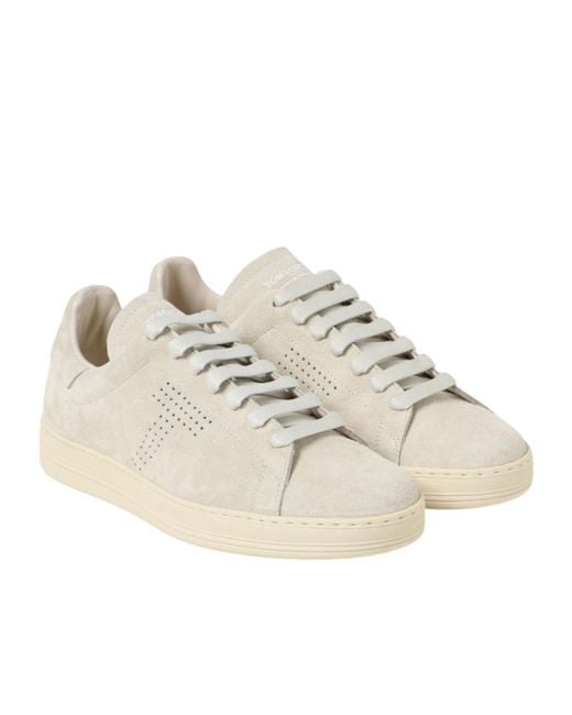 Tom Ford Natural Warwick Lace-Up Sneakers for men