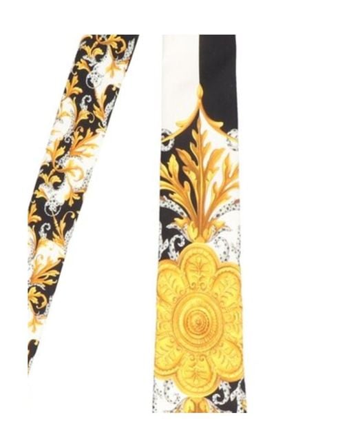 Versace Metallic Acanthus Print Tie for men