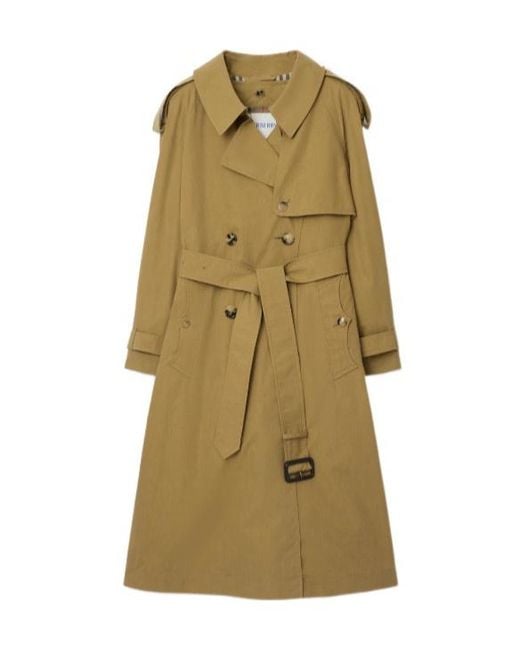 Burberry Green Long Belted Fitzrovia Trench Coat