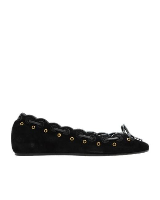 Isabel Marant Black Round Toe Ballet Shoes