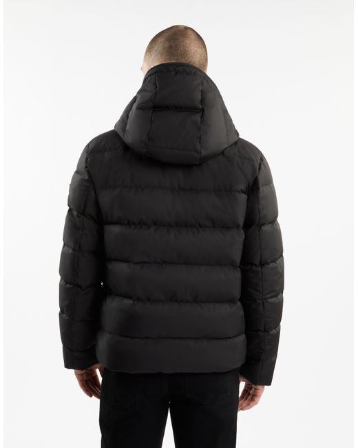 Fay Black Water Repellent Hooded Jacket for men