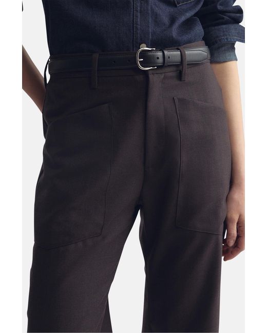 Nili Lotan Gray Casual Trousers With Belt Loops