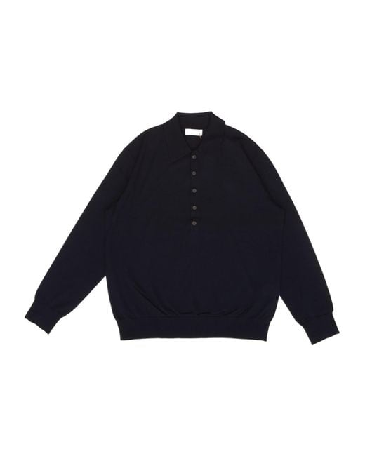 Dries Van Noten Blue Muano Polo Knitted Top for men