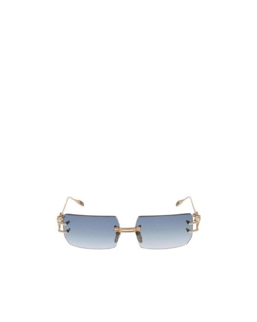 Chrome Hearts Blue Rectangular Sunglasses for men