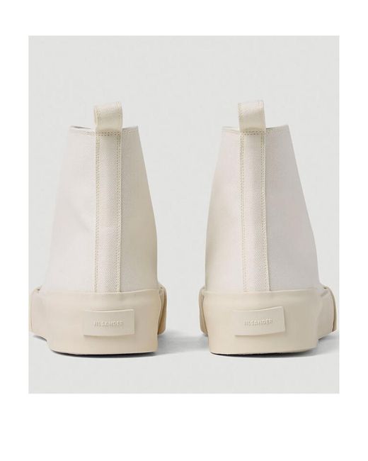 Jil Sander Natural High-Top Lace-Up Sneakers for men