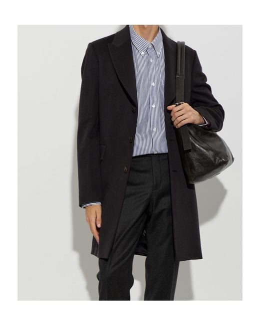 Paul Smith Black Collared Long-Sleeved Coat for men