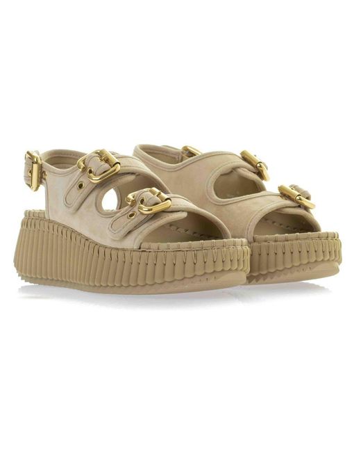Chloé Natural Chloé Nama Platform Sandals