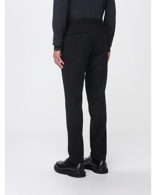 Incotex Black Buttoned Wool-Blend Pants for men