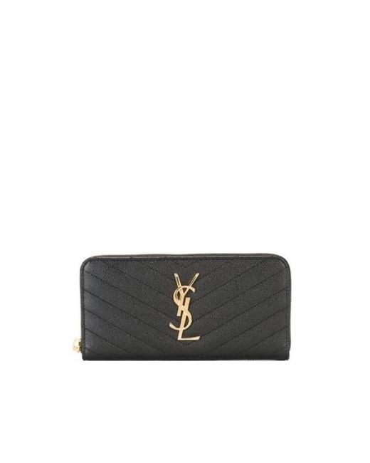 Saint Laurent Black Cassandre Matelassé Wallet