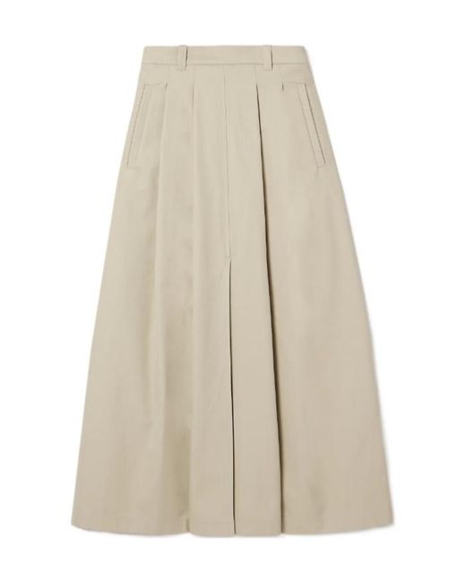 Altuzarra White Twill Extra-Long Midi Skirt