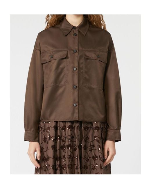 Weekend by Maxmara Brown Vivetta Cropped Shirt