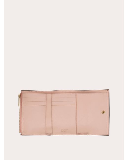 Ferragamo Black Hug Compact Two-tone Wallet