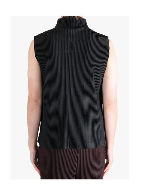 Homme Plissé Issey Miyake Black Homme Plissé Issey Miyake Zip-Up Pleated Gilet for men
