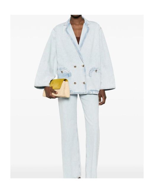 Blazé Milano Blue Blazé Milano Double-Breasted Oversized Blazer