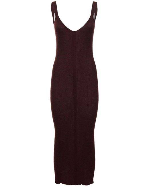 16Arlington Purple Alleno Mohair Blend Knit Midi Dress