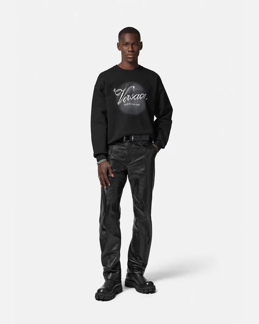 Versace Black Graphic-Print Sweatshirt for men