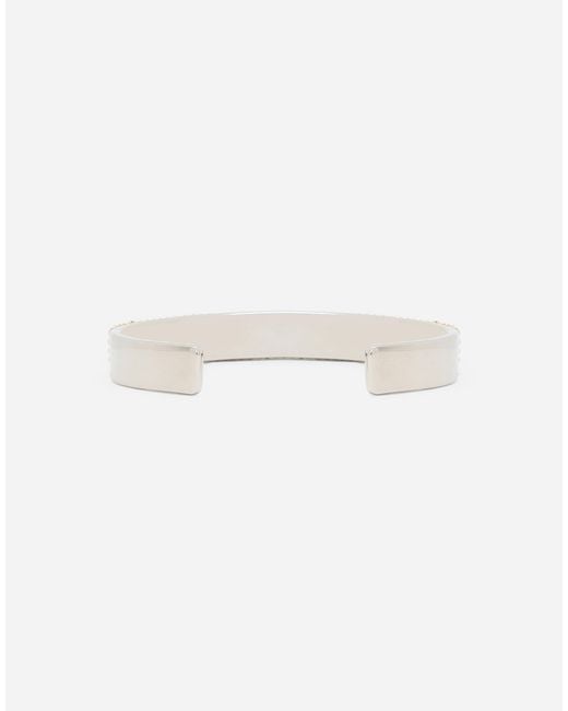Dolce & Gabbana White Marina Logo-Engraved Cuff Bracelet for men