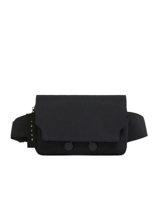 Marni Black Cordura Cityscape Belt Bag for men