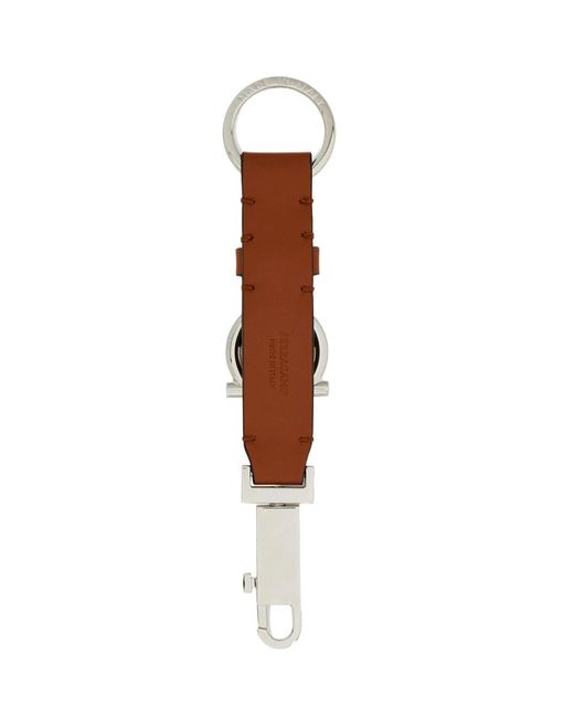 Ferragamo White Ferragamo Logo Engraved Keyring for men