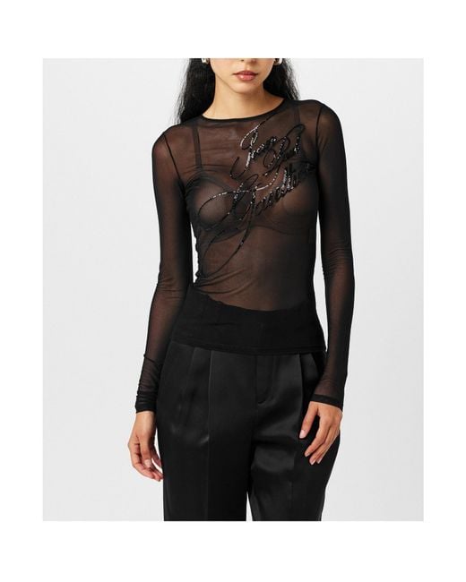 Jean Paul Gaultier Black Crew Neck Long Sleeve Blouse