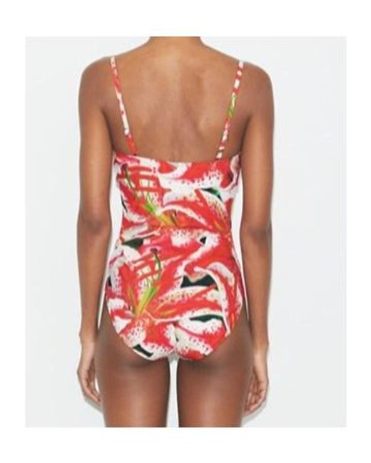 Tory Burch Red Floral-Print Swimsuit