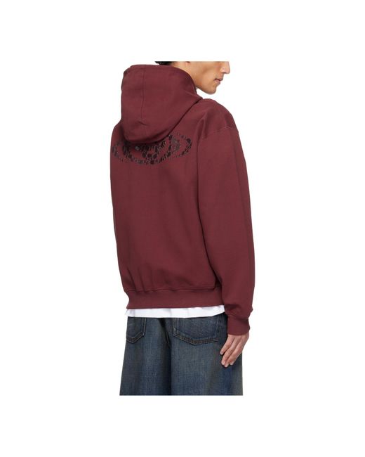 Casablanca Red Logo-Patch Zip Hoodie for men