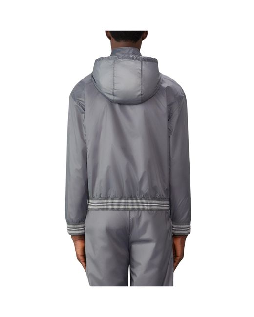 Thom Browne Gray Logo-Patch Ripstop Lightweight Jacket for men