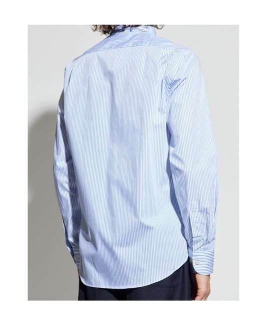 Paul & Shark Blue Striped Button-Down Shirt for men
