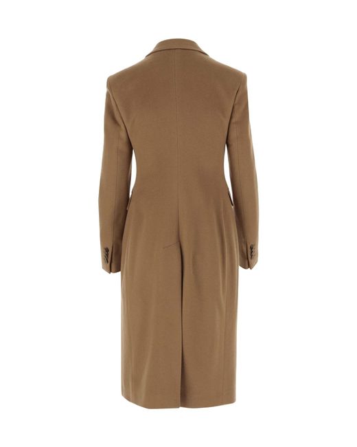 Tagliatore Brown Peak-Lapels Double-Breasted Coat