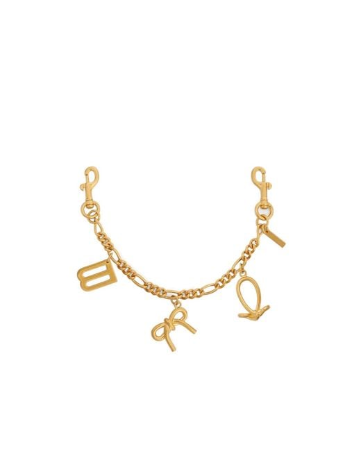 Balenciaga Metallic Logo Charm Chain
