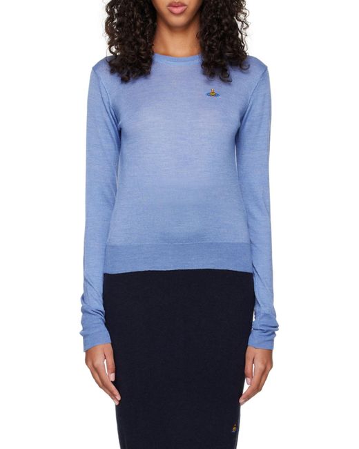Vivienne Westwood Blue Orb Embroidered Knit Jumper