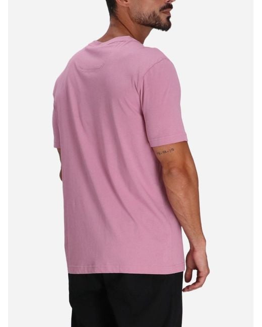 Boss Pink Logo-Print Cotton T-Shirt for men
