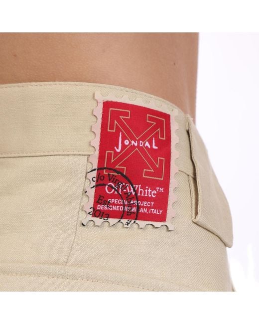 Off-White c/o Virgil Abloh Natural Minimalist Straight-Leg Shorts for men