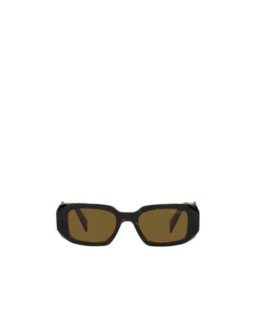 Prada Green Eyewear Rectangular Frame Sunglasses