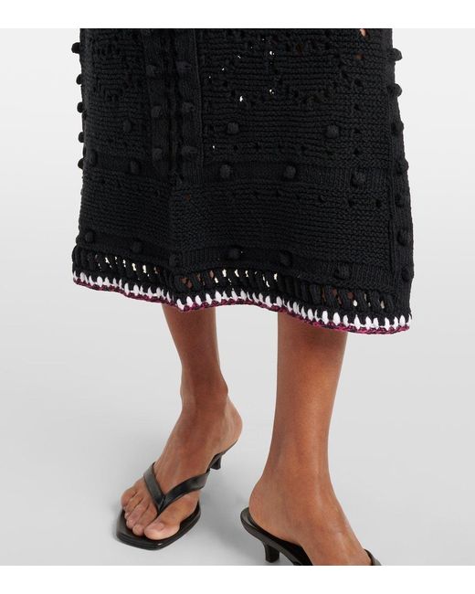 Dorothee Schumacher Black Cotton-Blend Midi Skirt
