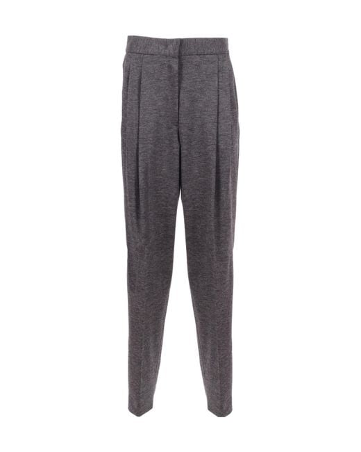 Fabiana Filippi Gray Pleated Straight Leg Trousers
