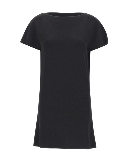 Kaos Black Day By Day Boat-Neck Knitted Dress