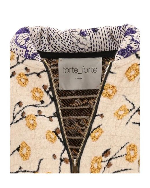 Forte_forte Natural Cherry Blossom Jacquard Bomber Jacket