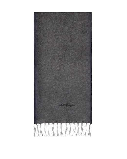 Ferragamo Blue Ferragamo Fringe Detailed Scarf for men