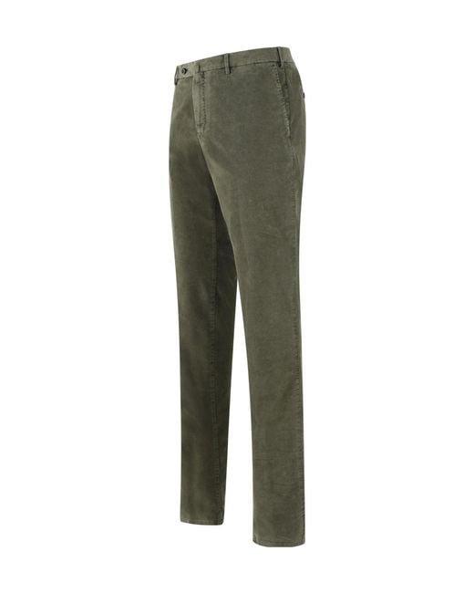 PT01 Green Casual Pants With Belt Loops for men