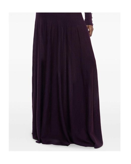 Rabanne Purple Rabanne Knitted Fluid Maxi Skirt