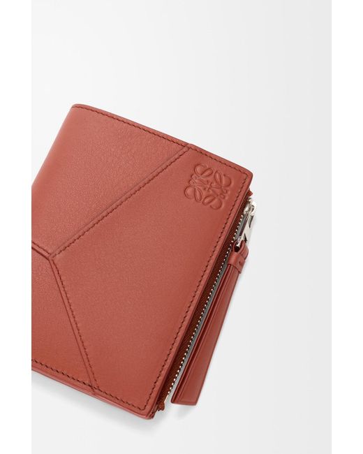 Loewe Red Puzzle Slim Compact Wallet for men