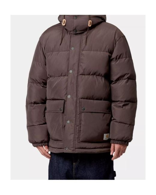 Carhartt Brown Button Hooded Jacket for men