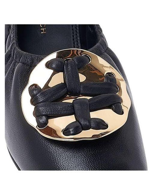 Tory Burch Blue Woven Double T 10Mm Ballerina Shoes