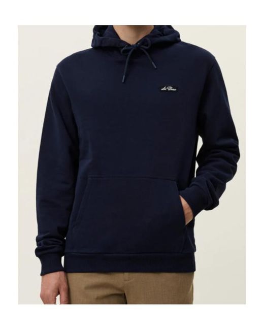 Les Deux Blue Logo-Patch Hoodie for men